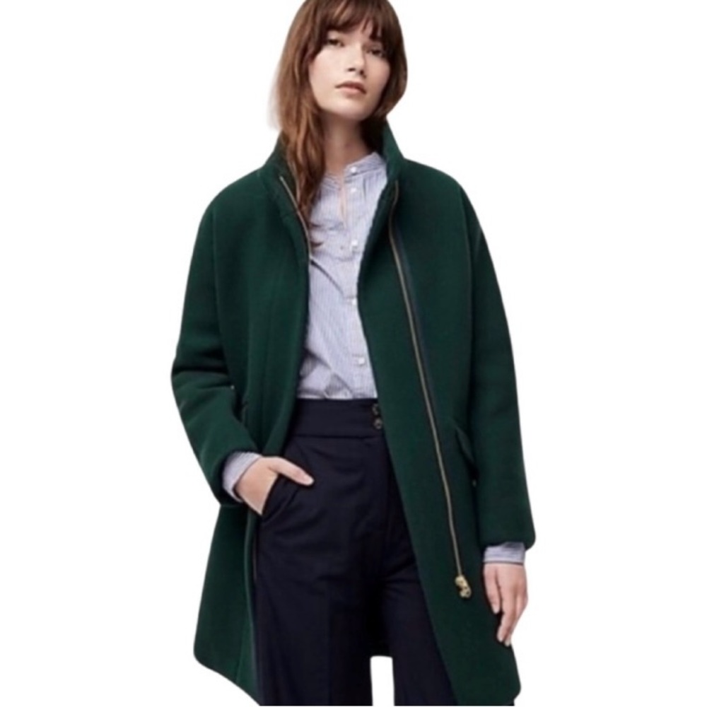 J. Crew Italian Stadium Cloth Cocoon Coat Forest - 0